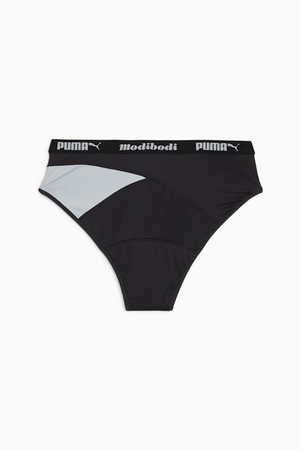 Puma X Modibodi Active Hi Cut Full Brief, Black - Platinum Grey, extralarge