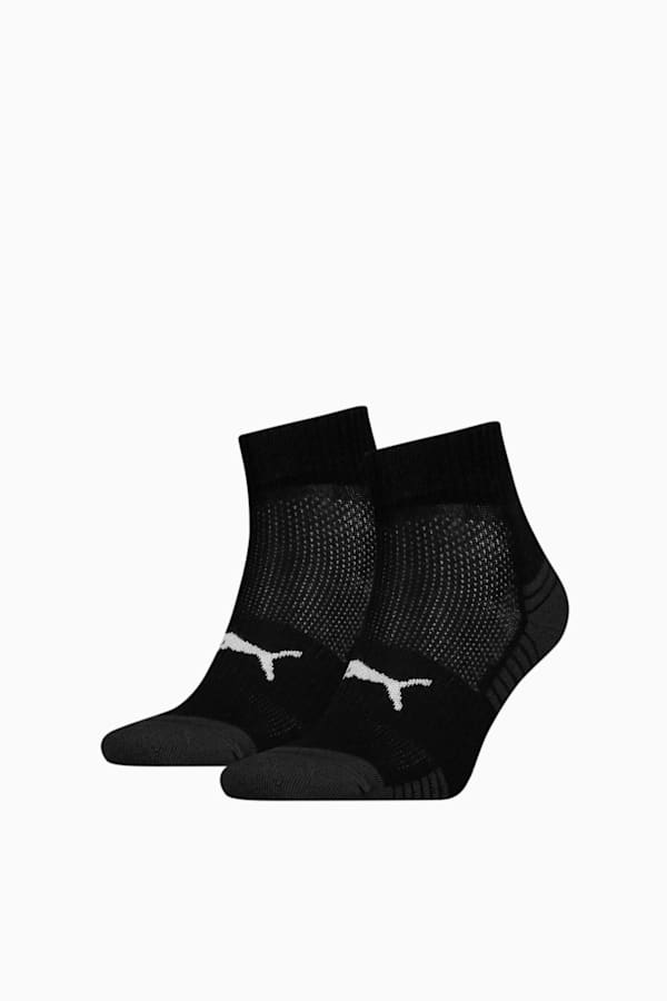 PUMA Sport Cushioned Quarter Socks 2 Pack, black, extralarge