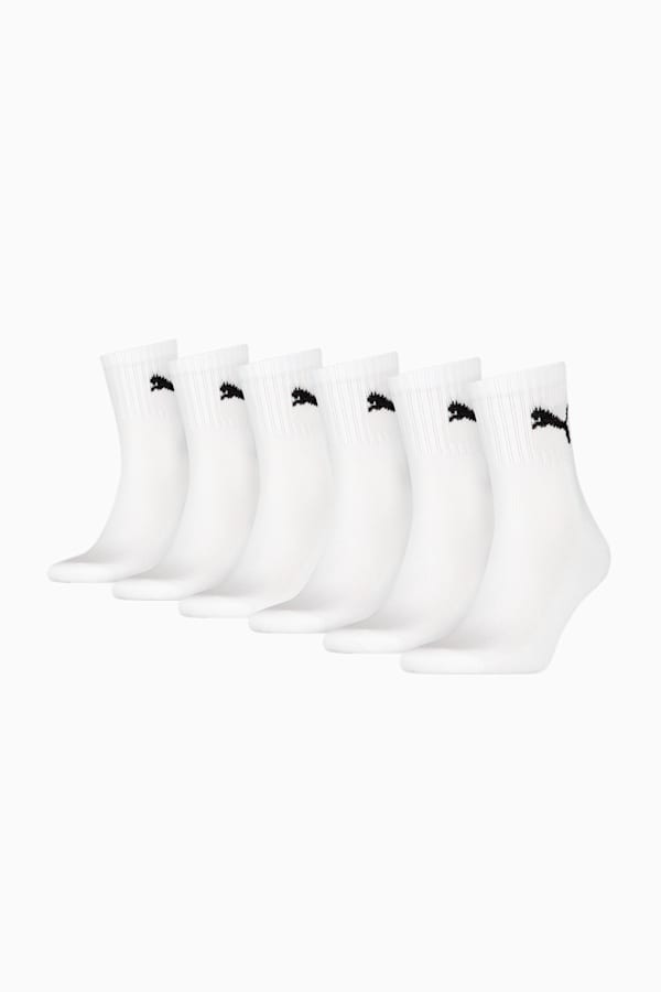 PUMA Unisex Short Crew Socks 6 pack, white, extralarge