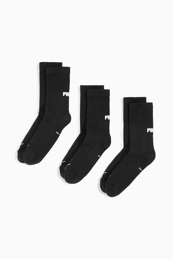 PUMA Unisex Crew Socks 3 pack, black, extralarge