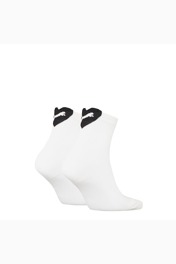 PUMA Women's Heart Short Crew Socks 2 pack, white / black, extralarge-GBR