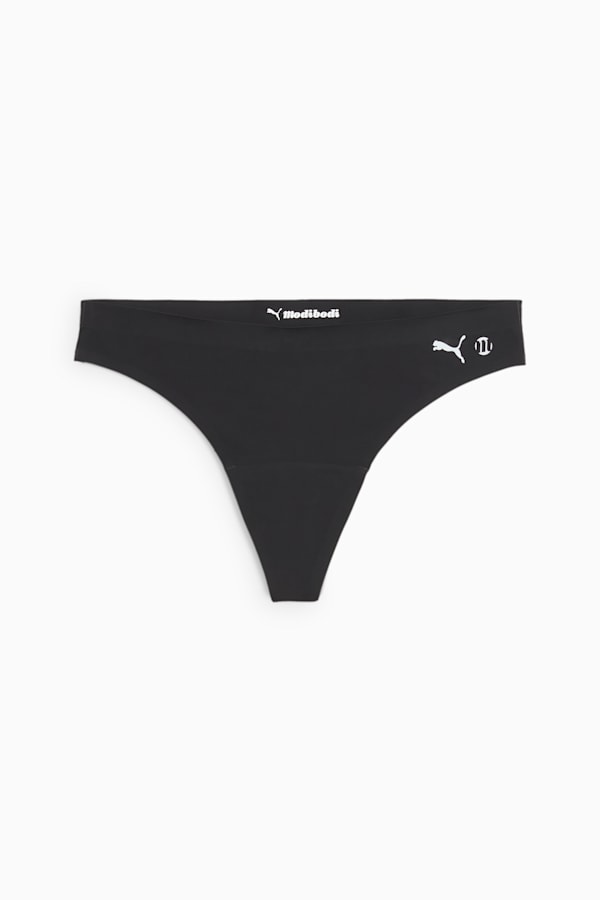 PUMA x Modibodi Seamfree Active Thong Light-Moderate, Black, extralarge