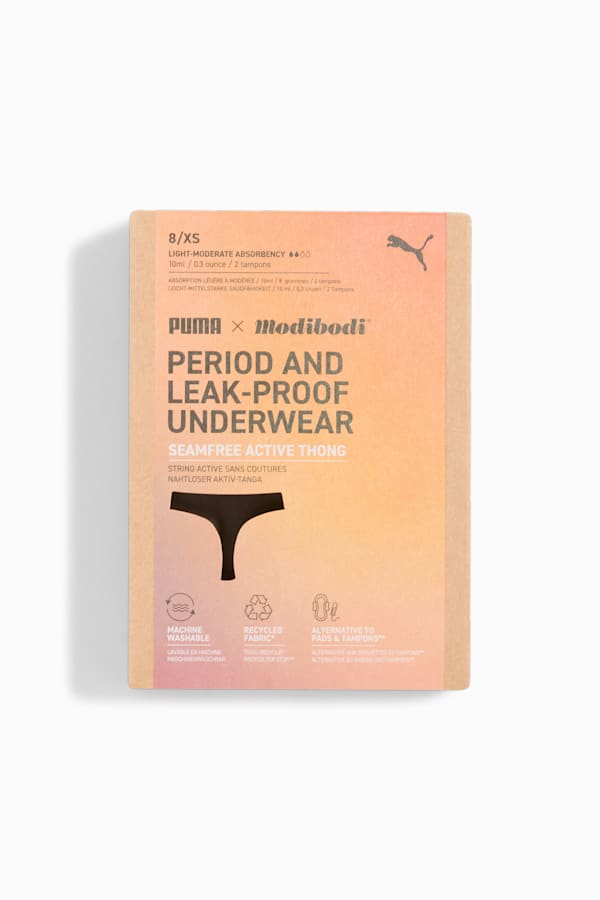 PUMA x Modibodi Seamfree Active Thong Light-Moderate, Garnet Rose Pink, extralarge-DFA