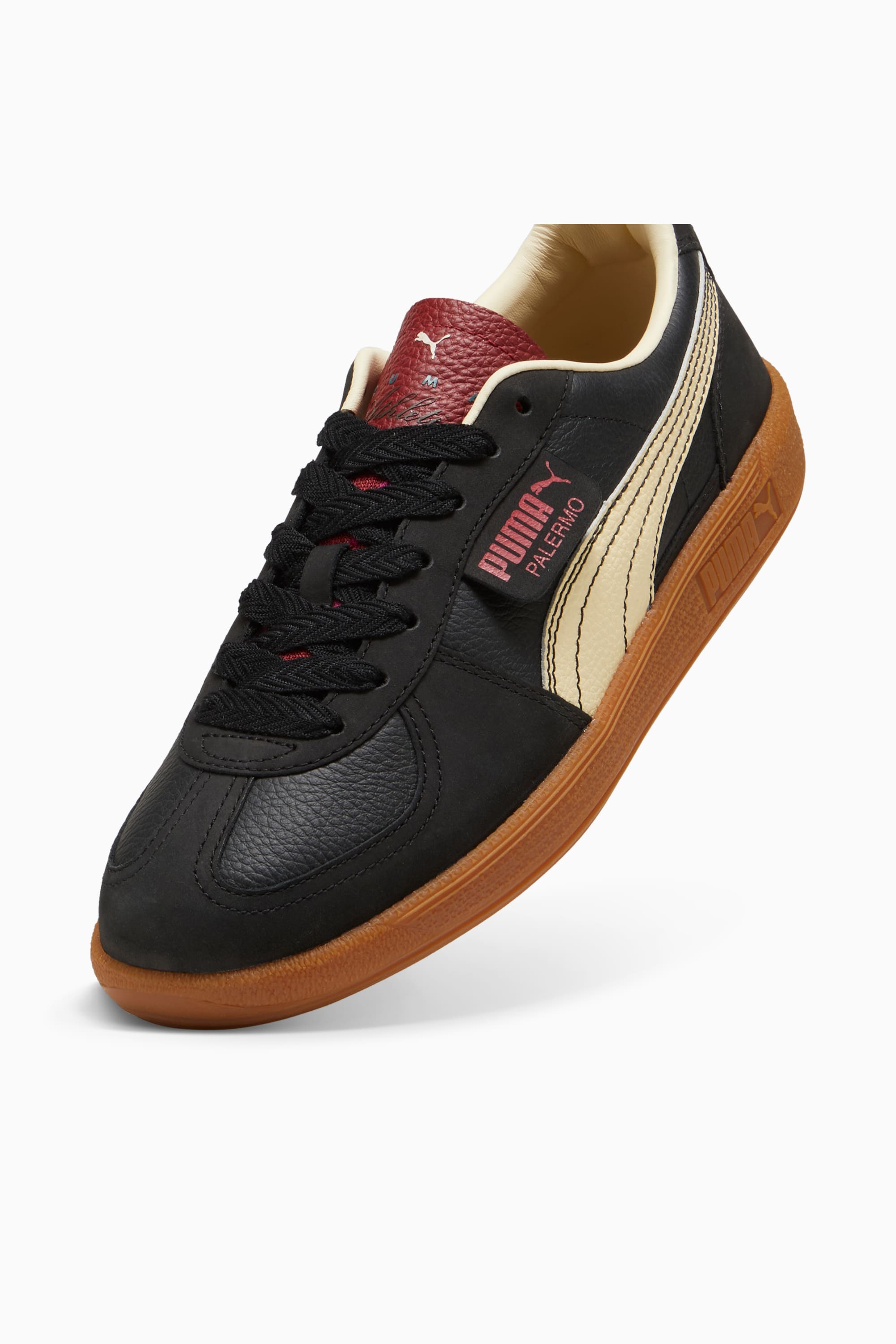 Mens puma black leather sneakers cheap
