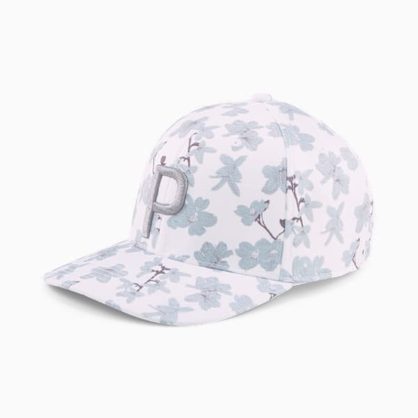 Verdant P Golf Cap Men, Bright White-Flat Light Gray-QUIET SHADE, large-ZAF