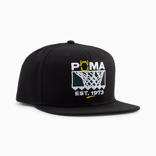 Gorra con visera plana Basquetbol Pro, PUMA Black, large-MEX