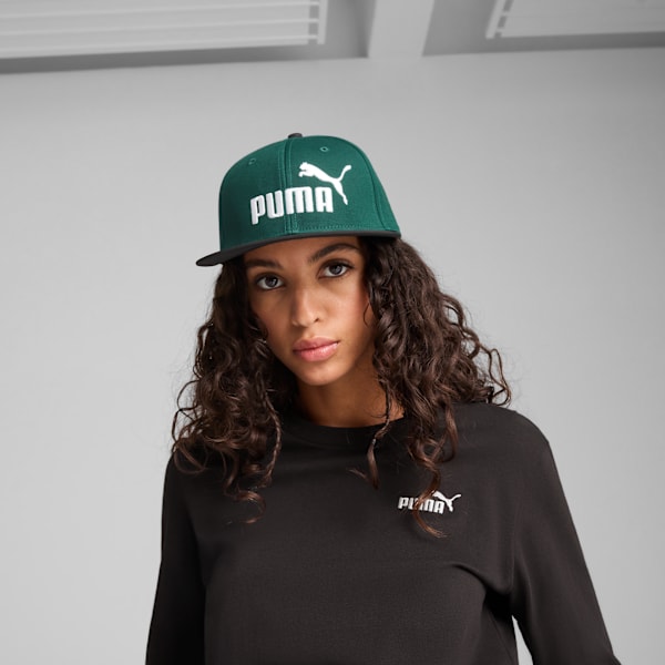 Gorra con visera plana Essentials No. 1 Logo, PUMA Black-Dark Myrtle, large-MEX