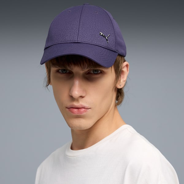 Essentials Metal PUMA Cat Baseball Cap, Deep Plum, large-ZAF