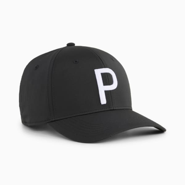Gorra con visera Heritage P Tech Golf para hombre, PUMA Black-White Glow, large-MEX
