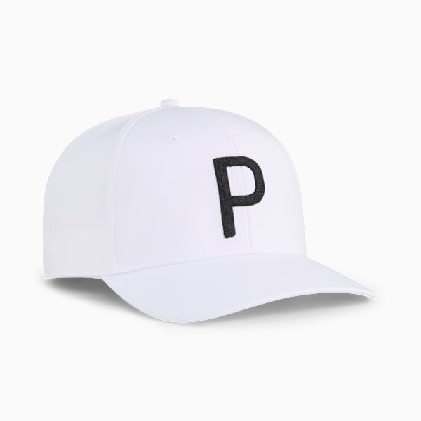Gorra con visera Heritage P Tech Golf para hombre, White Glow-PUMA Black, large-MEX