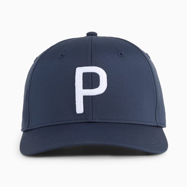 Gorra con visera Heritage P Tech Golf para hombre, Deep Navy-White Glow, large-MEX