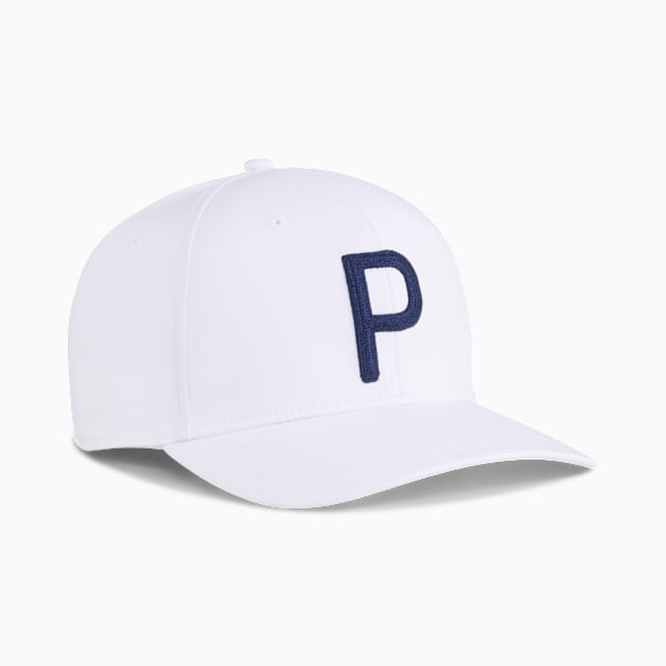 Gorra con visera Heritage P Tech Golf para hombre, White Glow-Deep Navy, large-MEX