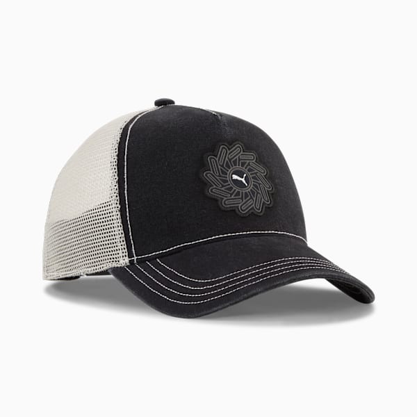 Vintage Washed Trucker Cap, PUMA Black, large-ZAF