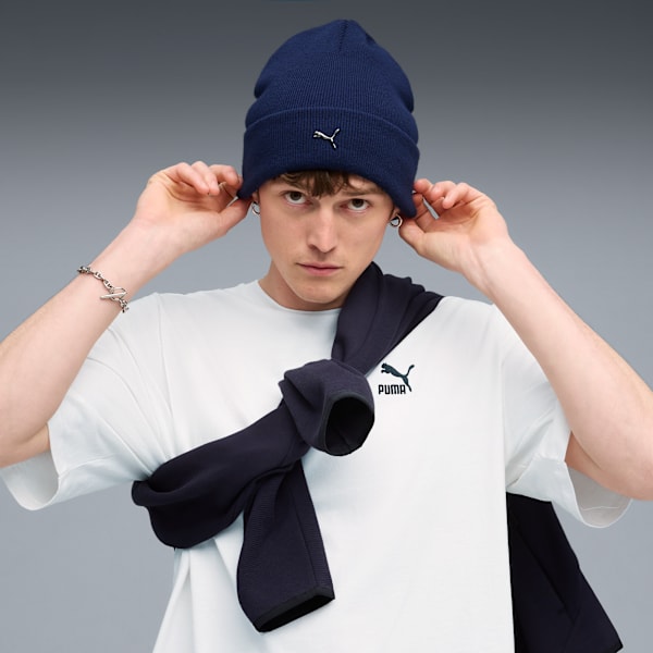 Metal PUMA CAT High Crown Beanie, PUMA Navy, large-ZAF