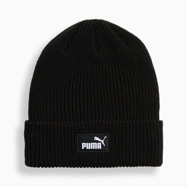 Essentials High Crown Beanie, PUMA Black, large-ZAF