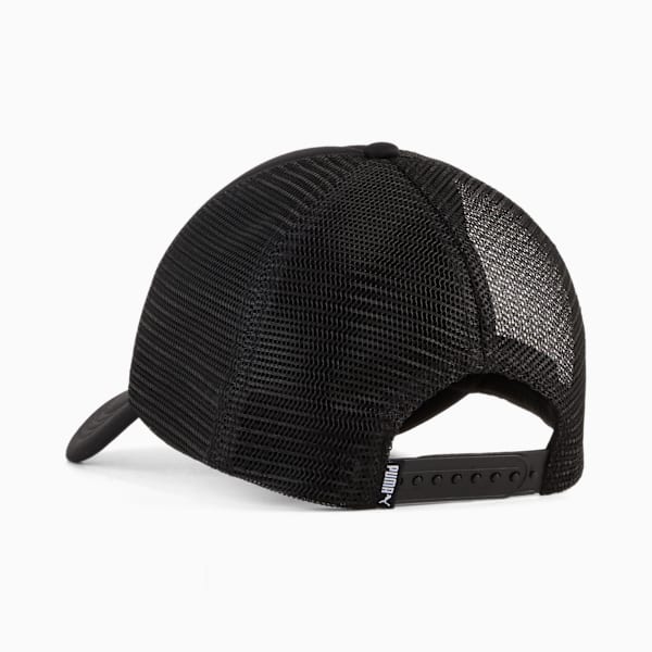 Essentials PUMA Cat Logo Trucker Cap, PUMA Black, large-ZAF