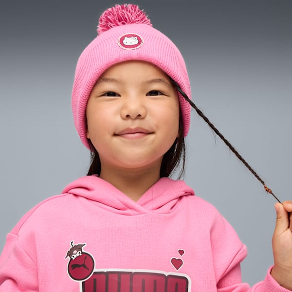 PUMA x HELLO KITTY AND FRIENDS Pom Pom Beanie Kids, Posie Pink, large-MEX