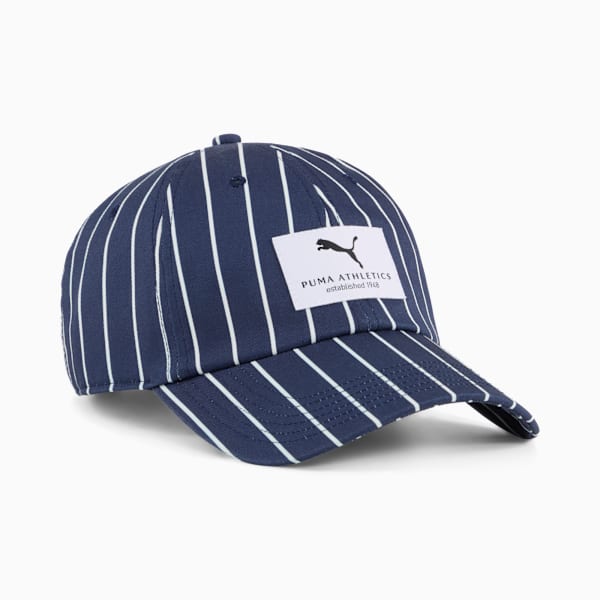 PUMA Class Striped Dad Cap, PUMA Navy-PUMA White, large-ZAF