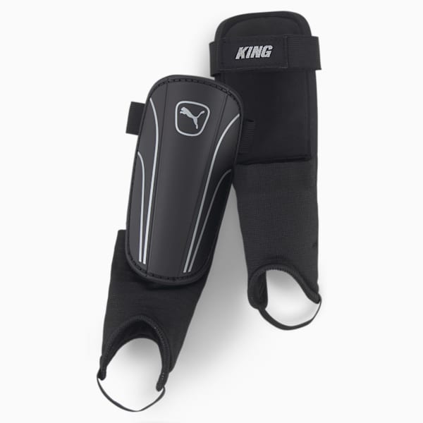 Canilleras de fútbol con tobillo King, PUMA Black-Puma Silver, large-ARG