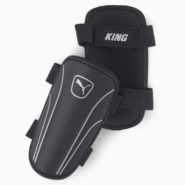 Canilleras King de fútbol con correa, Puma Black-Puma Silver, large-ARG
