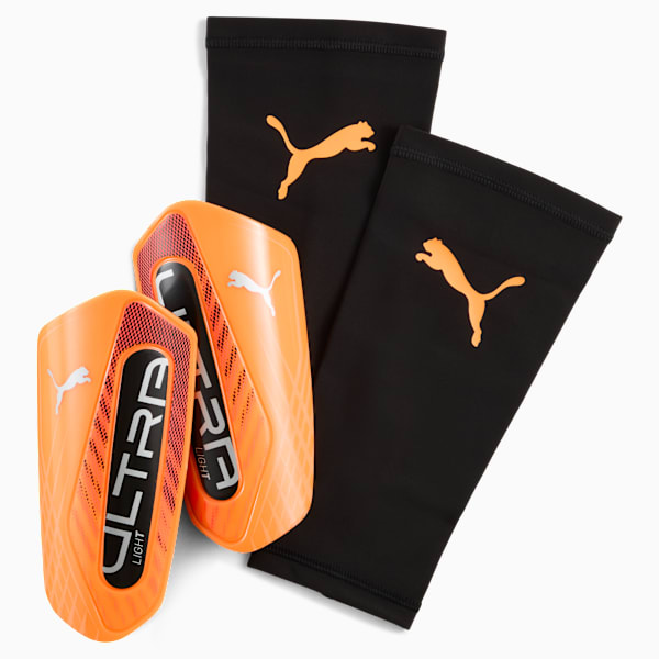 ULTRA Light Football Sleeve Shinguards, Heat Fire-Glowing Red-PUMA Black, large-ZAF