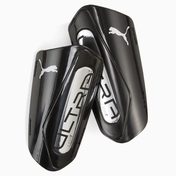 ULTRA Light Football Strap Shinguards, PUMA Black-PUMA Silver, large-ZAF