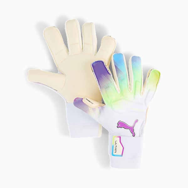 PUMA ULTRA Ultimate BRILLIANCE Hybrid Goalkeeper Gloves, PUMA White-Pure Magenta-Fizzy Apple, large-MEX