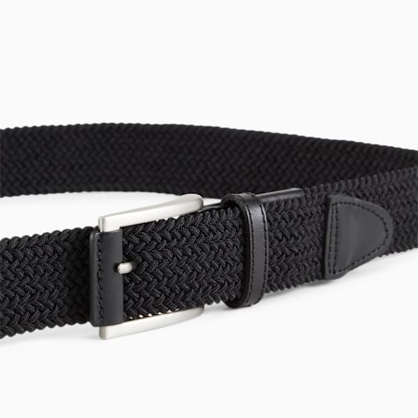 Braided Weave Men's Golf Belt, PUMA Black, large-ZAF