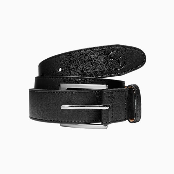 Leather Men's Golf Belt, PUMA Black, large-ZAF