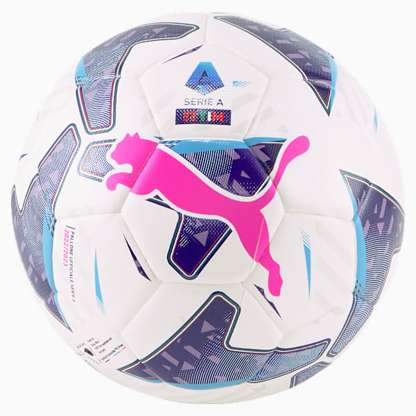 Pelota de fútbol PUMA Orbita Serie A Hybrid, Puma White-Blue Glimmer-Sunset Glow, large-ARG