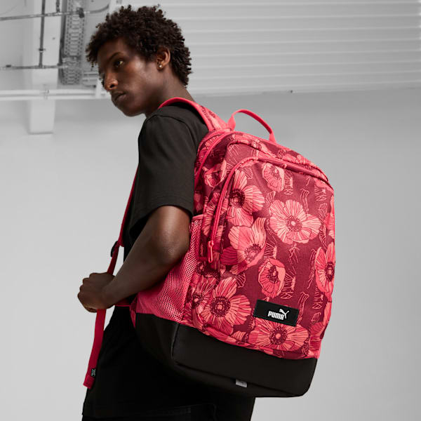 Mochila PUMA Academy, Intense Red-Floral AOP, large-ARG