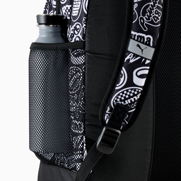PUMA Academy 29L All-Over Print Backpack, PUMA Black-Turbo AOP, large-ZAF