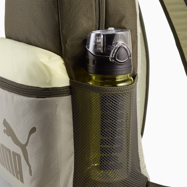 PUMA Phase Colour-block Backpack, Dark Olive-Lux Army-Colorblock, large-ZAF