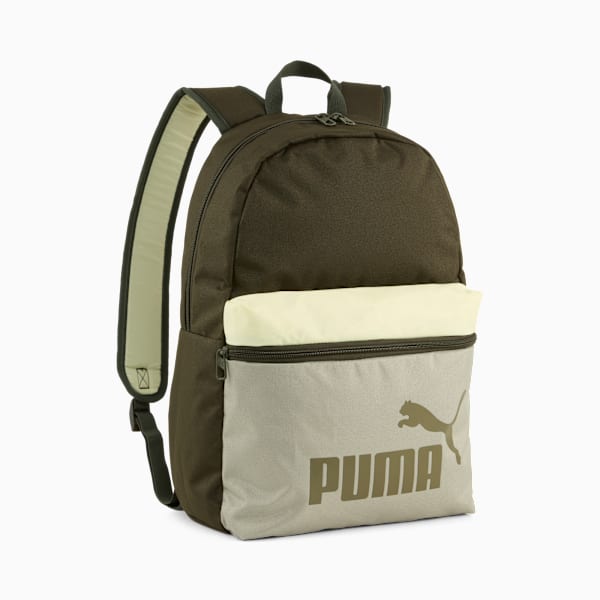 PUMA Phase Colour-block Backpack, Dark Olive-Lux Army-Colorblock, large-ZAF