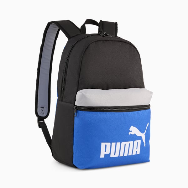 PUMA Phase Colour-block Backpack, PUMA Black-Mountain Blue-Colorblock, large-ZAF