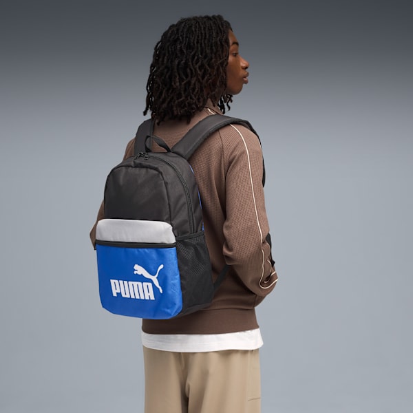 PUMA Phase Colour-block Backpack, PUMA Black-Mountain Blue-Colorblock, large-ZAF