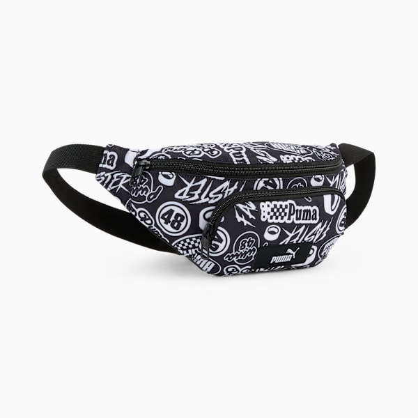Academy 2L Waist Bag, PUMA Black-Turbo AOP, large-ZAF