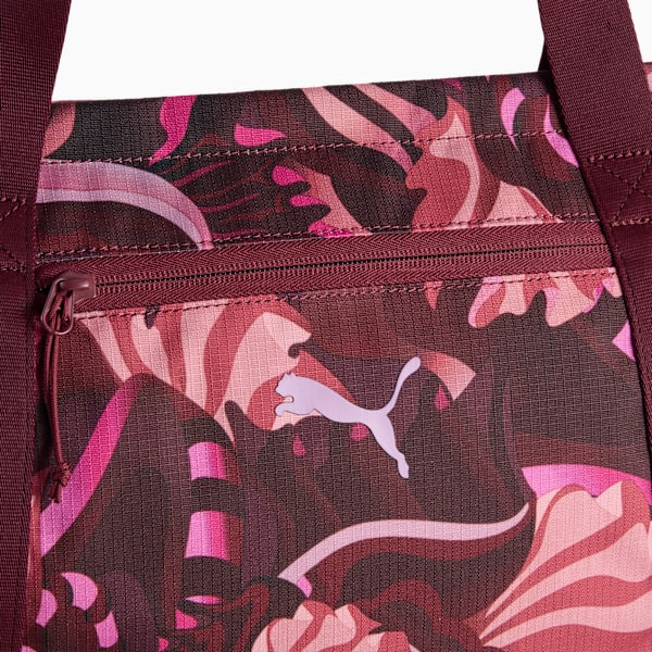 Essentials Training Floral Ribbon 19L Shopper Bag, Ruby Shimmer-Poised Pink-AOP, large-MEX