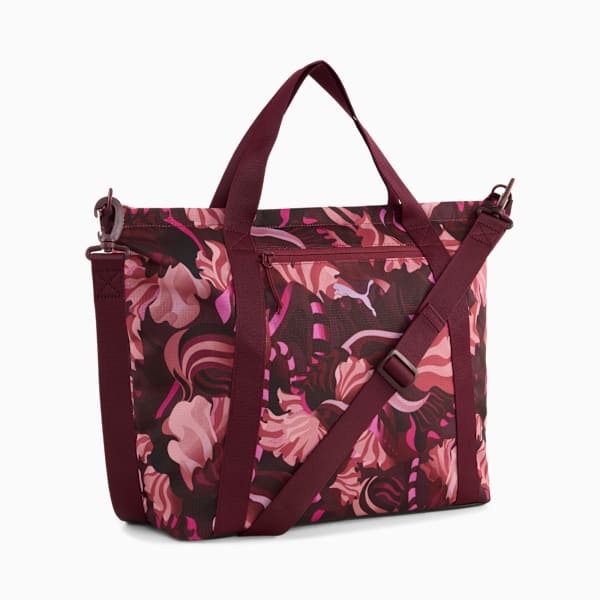 Essentials Training Floral Ribbon 19L Shopper Bag, Ruby Shimmer-Poised Pink-AOP, large-MEX