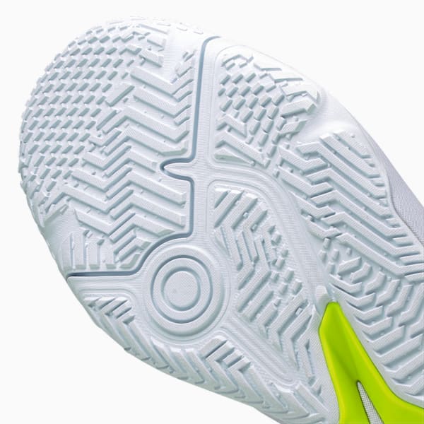Solarstrike Indoor Sports Shoes, Puma White-Puma Black-Yellow Alert, large-ZAF