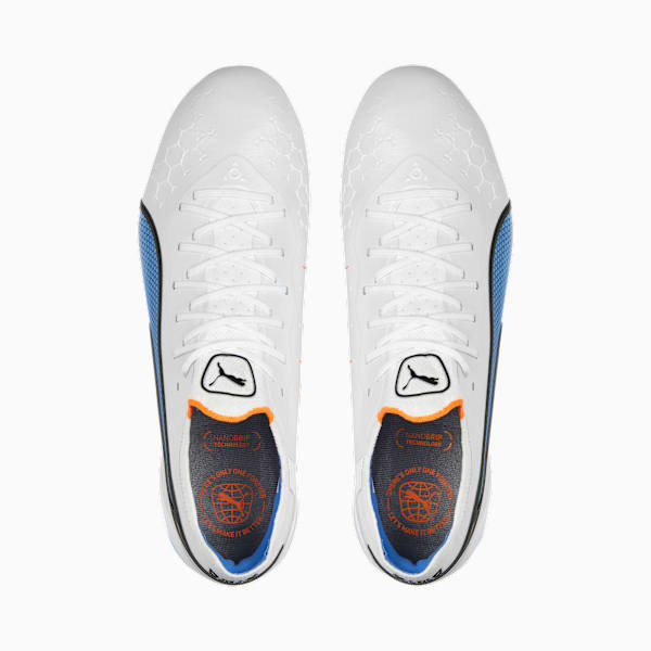 KING ULTIMATE FG/AG Football Boots, PUMA White-PUMA Black-Blue Glimmer-Ultra Orange, large-MEX