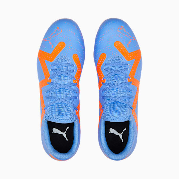 FUTURE Play FG/AG Football Boots Women, Blue Glimmer-PUMA White-Ultra Orange, large-ZAF