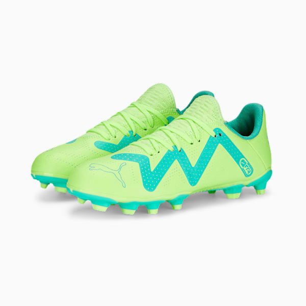 FUTURE Play FG/AG Football Boots Youth, Fast Yellow-PUMA Black-Electric Peppermint, large-ZAF