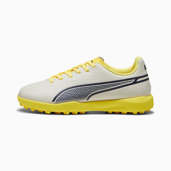 Botines de futsal Puma KING MATCH TT para niños, Alpine Snow-Asphalt-Yellow Blaze, large-ARG