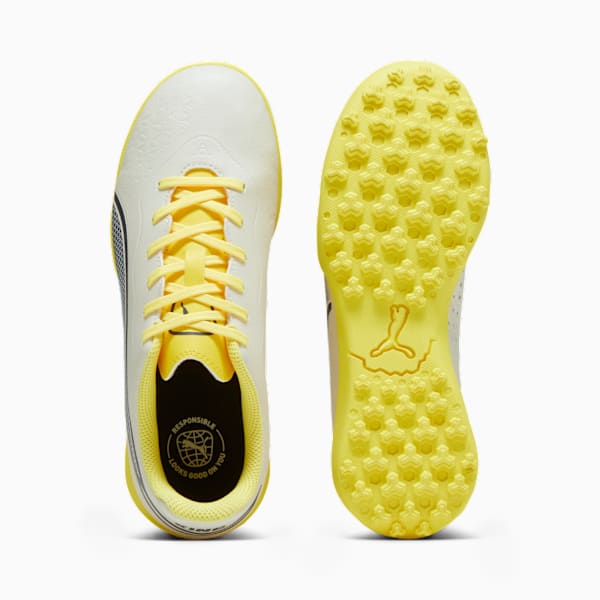 Botines de futsal Puma KING MATCH TT para niños, Alpine Snow-Asphalt-Yellow Blaze, large-ARG