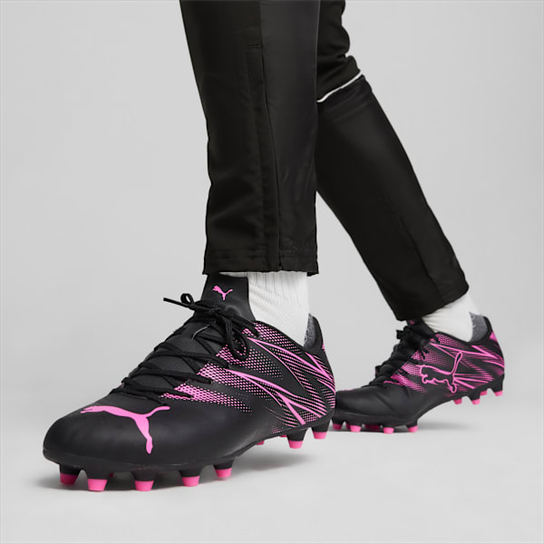 Tacos de futbol ATTACANTO FG/AG, PUMA Black-Poison Pink, large-MEX