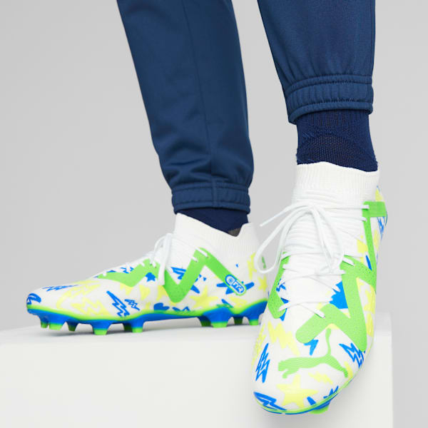 Tacos de fútbol FUTURE MATCH Neymar Jr FG/AG, PUMA White-Racing Blue-Lemon Meringue-Parakeet Green, large-MEX