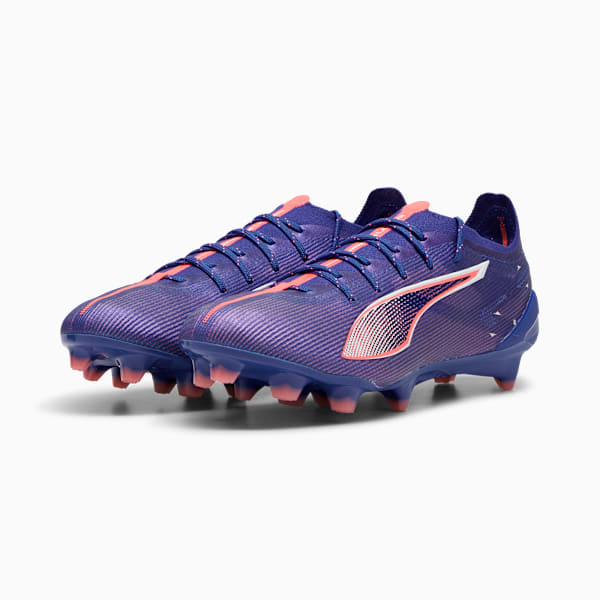 Botines de fútbol ULTRA 5 ULTIMATE FG para mujer, Lapis Lazuli-PUMA White-Sunset Glow, large-ARG
