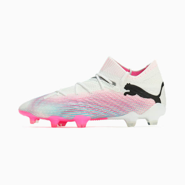 Botines de fútbol FUTURE 7 ULTIMATE FG/AG para mujer, PUMA White-PUMA Black-Poison Pink, large-ARG