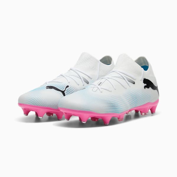 FUTURE 7 MATCH MxSG Football Boots, PUMA White-PUMA Black-Poison Pink, large-ZAF